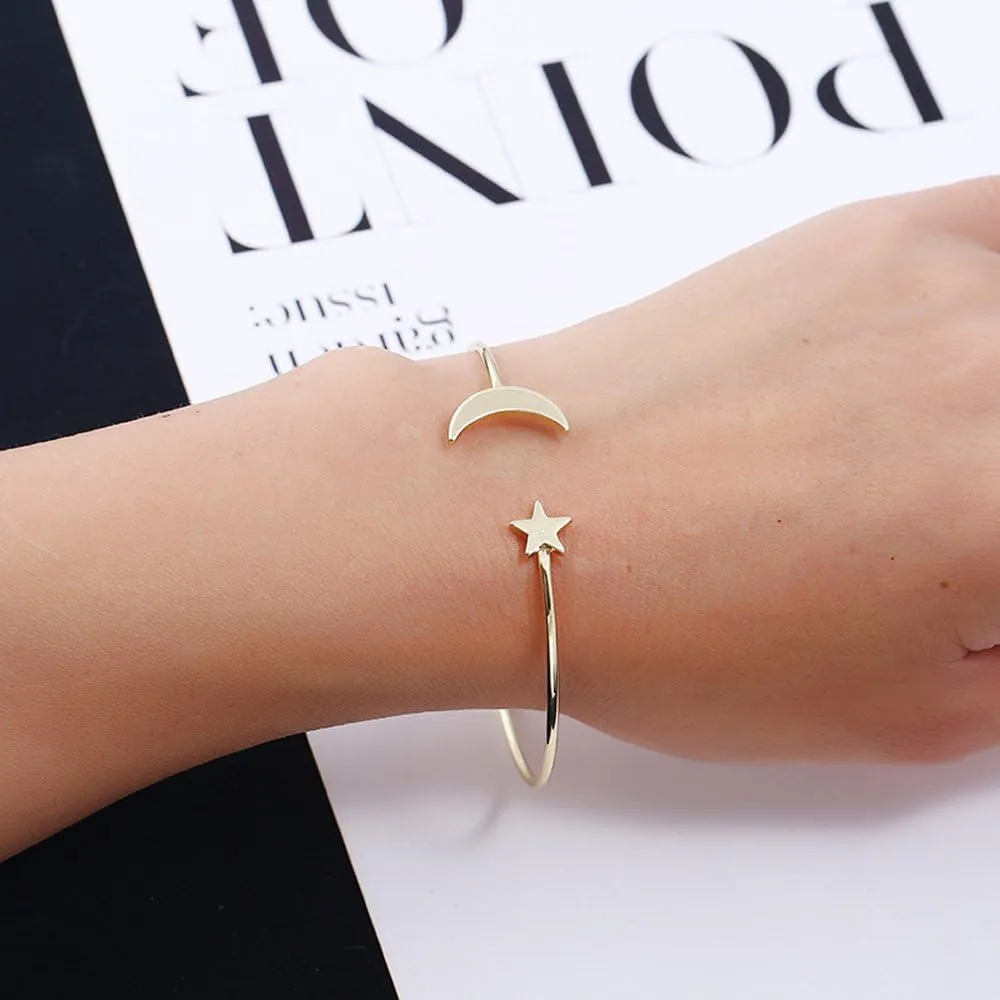 2 Pack Simple Cuff Bracelet Bangle Stretch Bracelets for Women