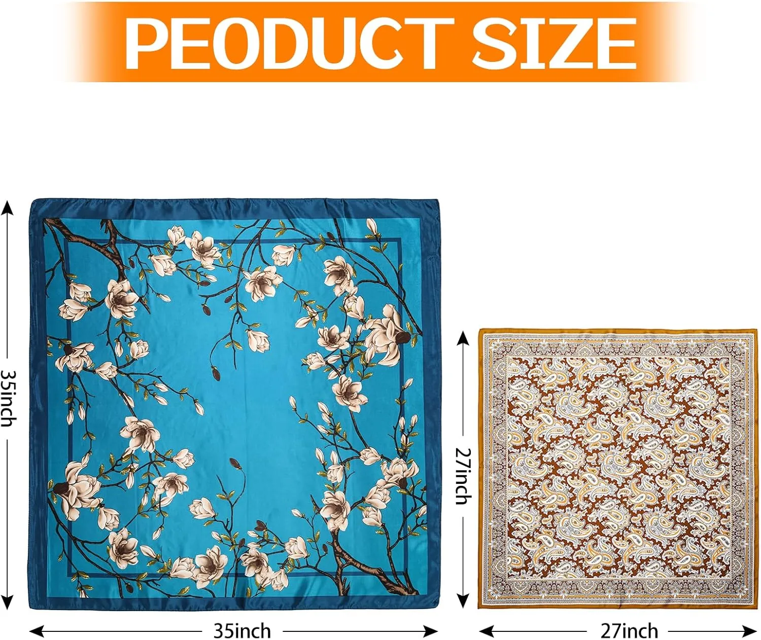 35 Satin Large Head Scarves Silk Bandana Like Neck Scarf Hair Sleeping Wraps Lightweight Satin Silk Scarfs for Women