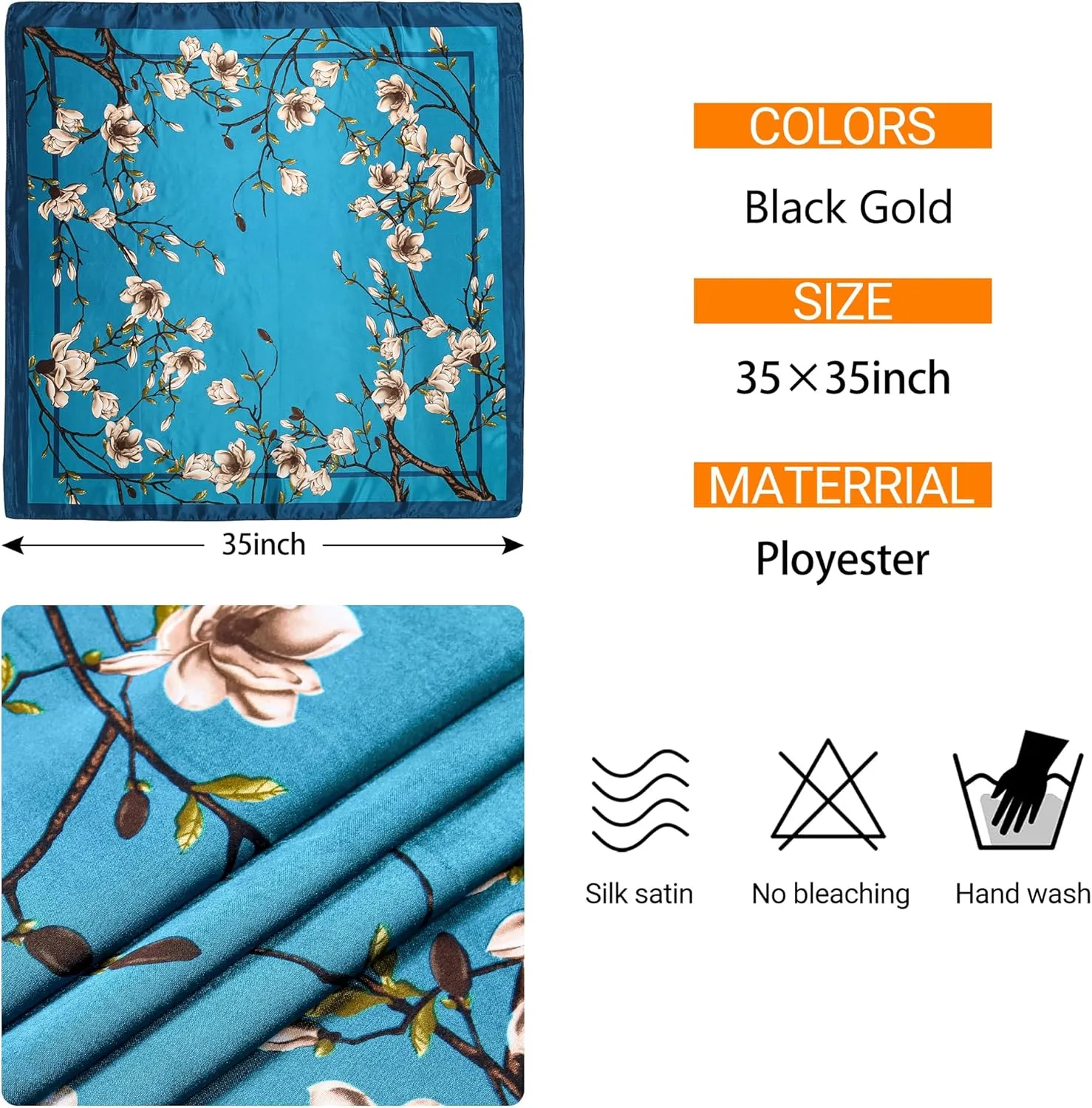 35 Satin Large Head Scarves Silk Bandana Like Neck Scarf Hair Sleeping Wraps Lightweight Satin Silk Scarfs for Women