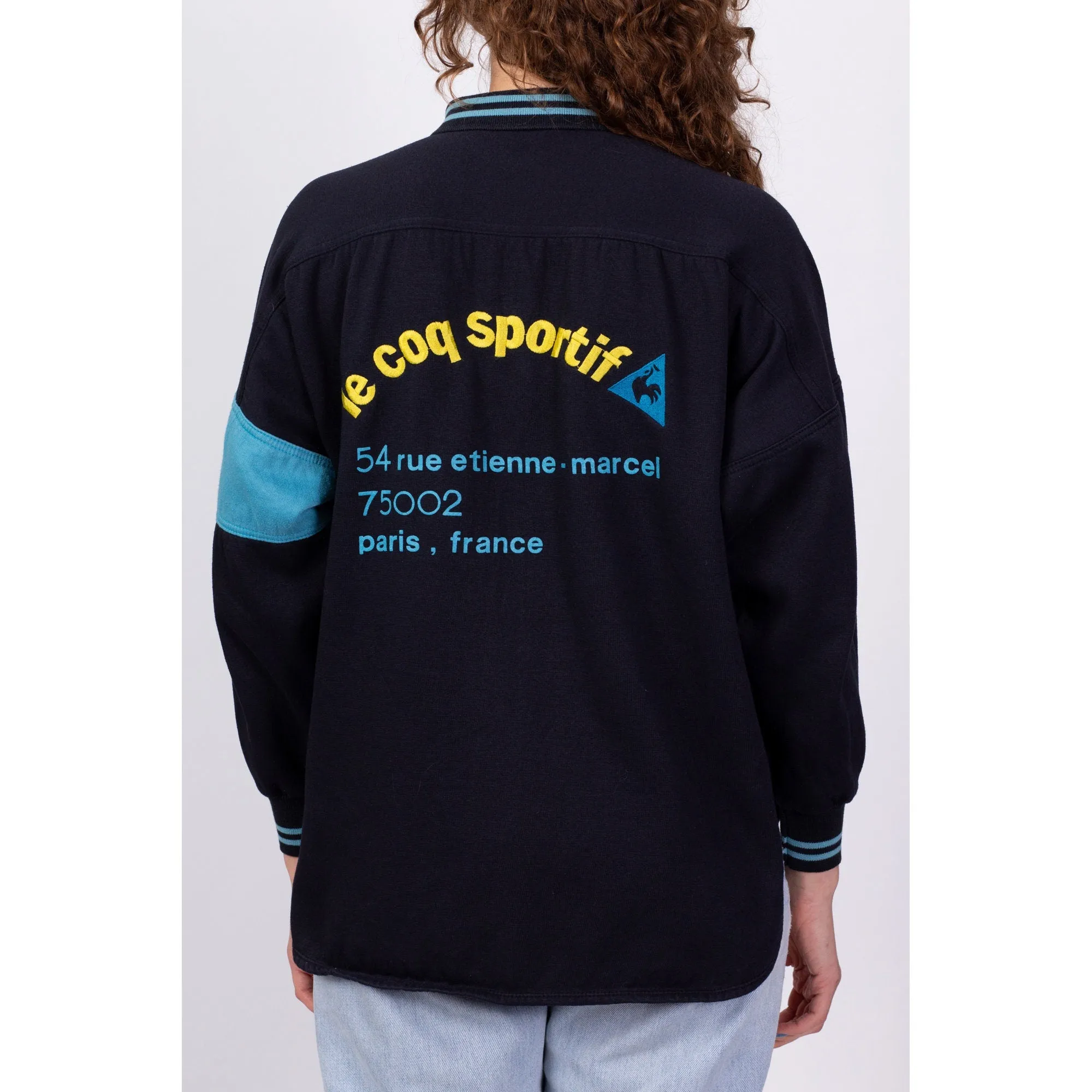 80s Le Coq Sportif Cardigan Sweatshirt - Medium