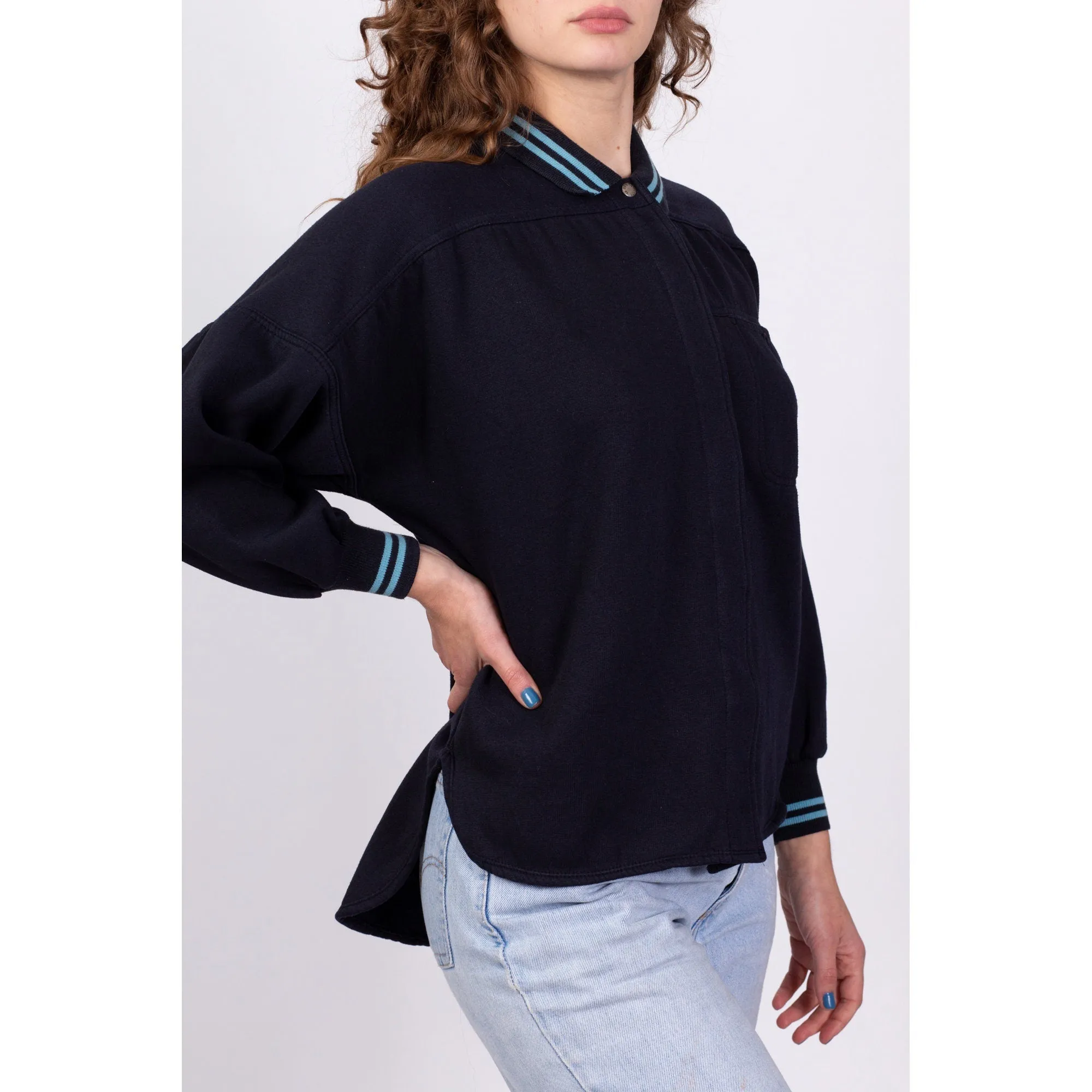 80s Le Coq Sportif Cardigan Sweatshirt - Medium