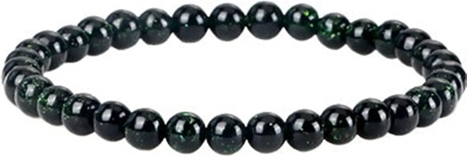 Aienid Crystal Bracelet Crystal Bead Bracelets Nature Stones Reddish Brown Round Braided Elastic 17cm x 7mm 1PCS for Wedding