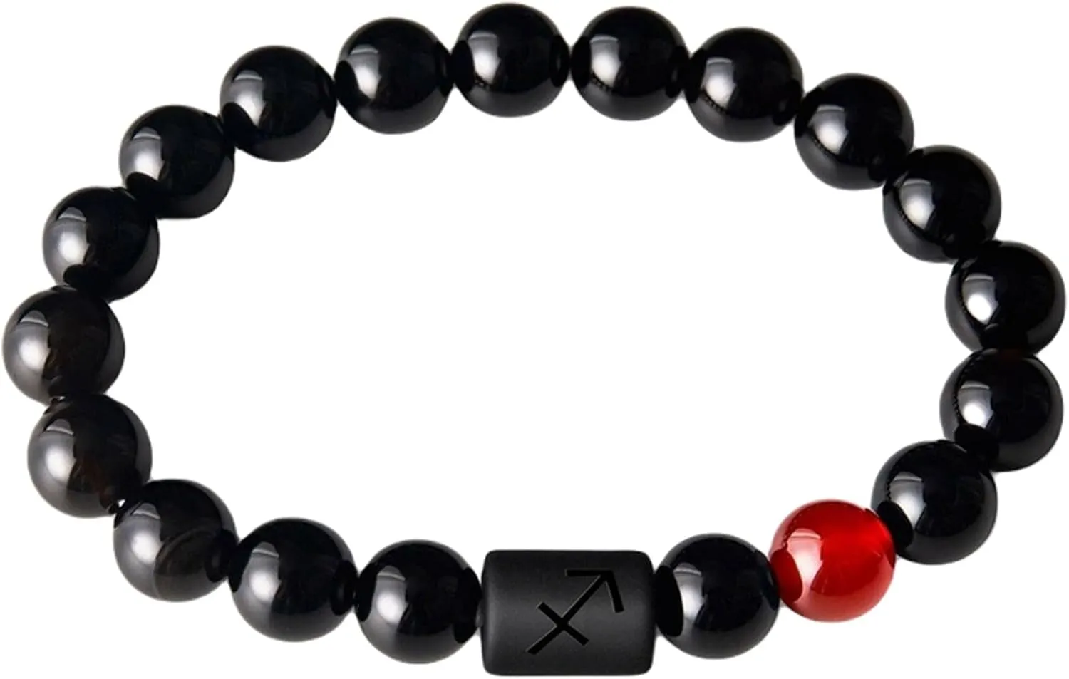 Aienid Weave Bracelet for Men, Natural Agate Bracelet Black Agate Constellation Braided Beaded Bracelet Nature Stone for Women New Year Jewelry