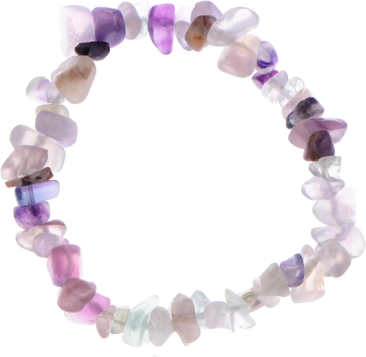 Alilang Natural Stone Chip Bracelet Irregular Gemstone Healing Crystal Quartz Bohemia Stretch Bead Bracelets