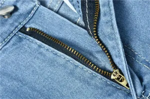 Andongnywell Women's High Waisted Ripped Flare Bell Bottom Jeans Pants Wide Leg Denim Pants Trousers