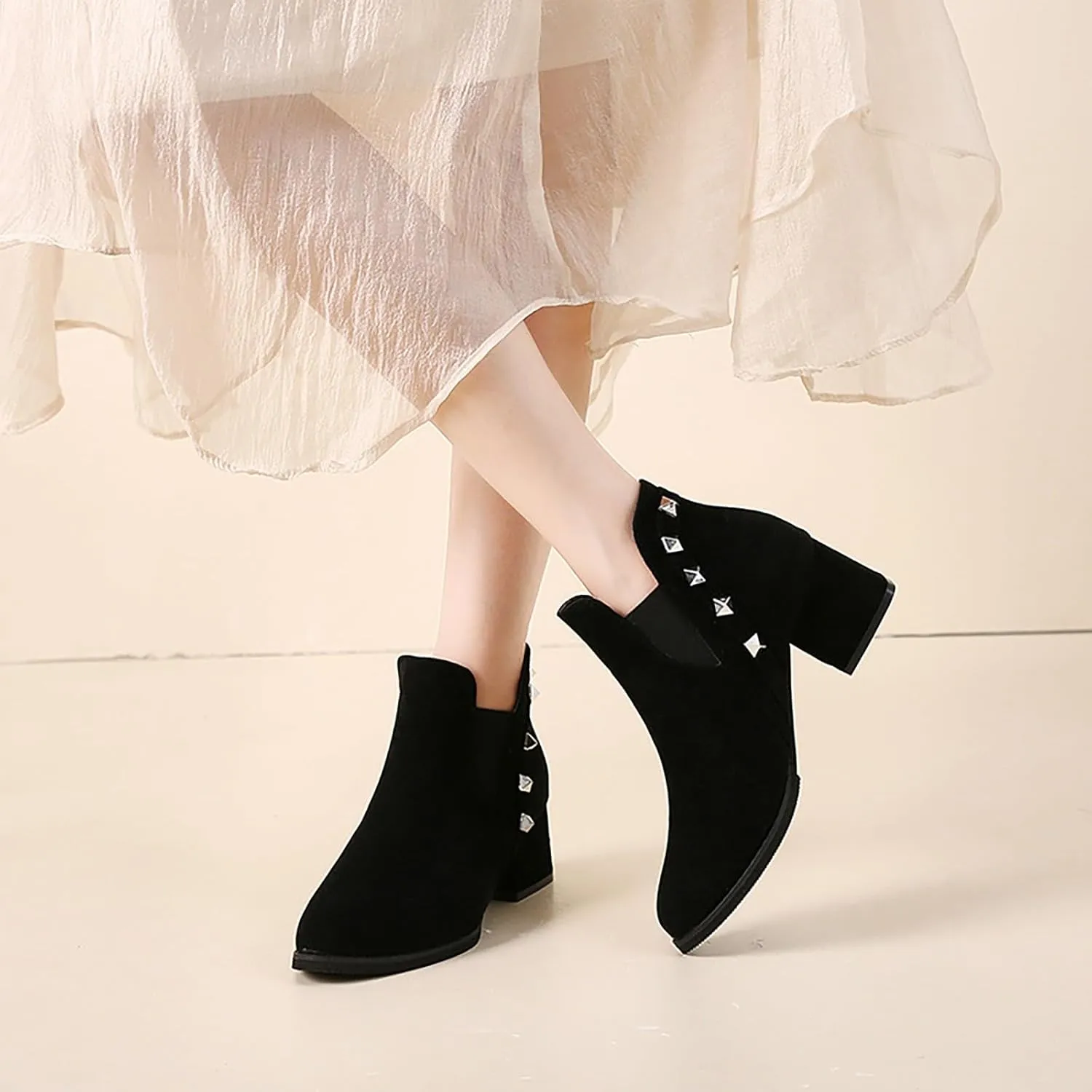 Ankle Boots Men Square Toe Ankle Boots Lace Up Ankle Boots for Women Boots for Skinny Legs Boots for Women Ankle Booties Low Heel Boot for Sprained Ankle