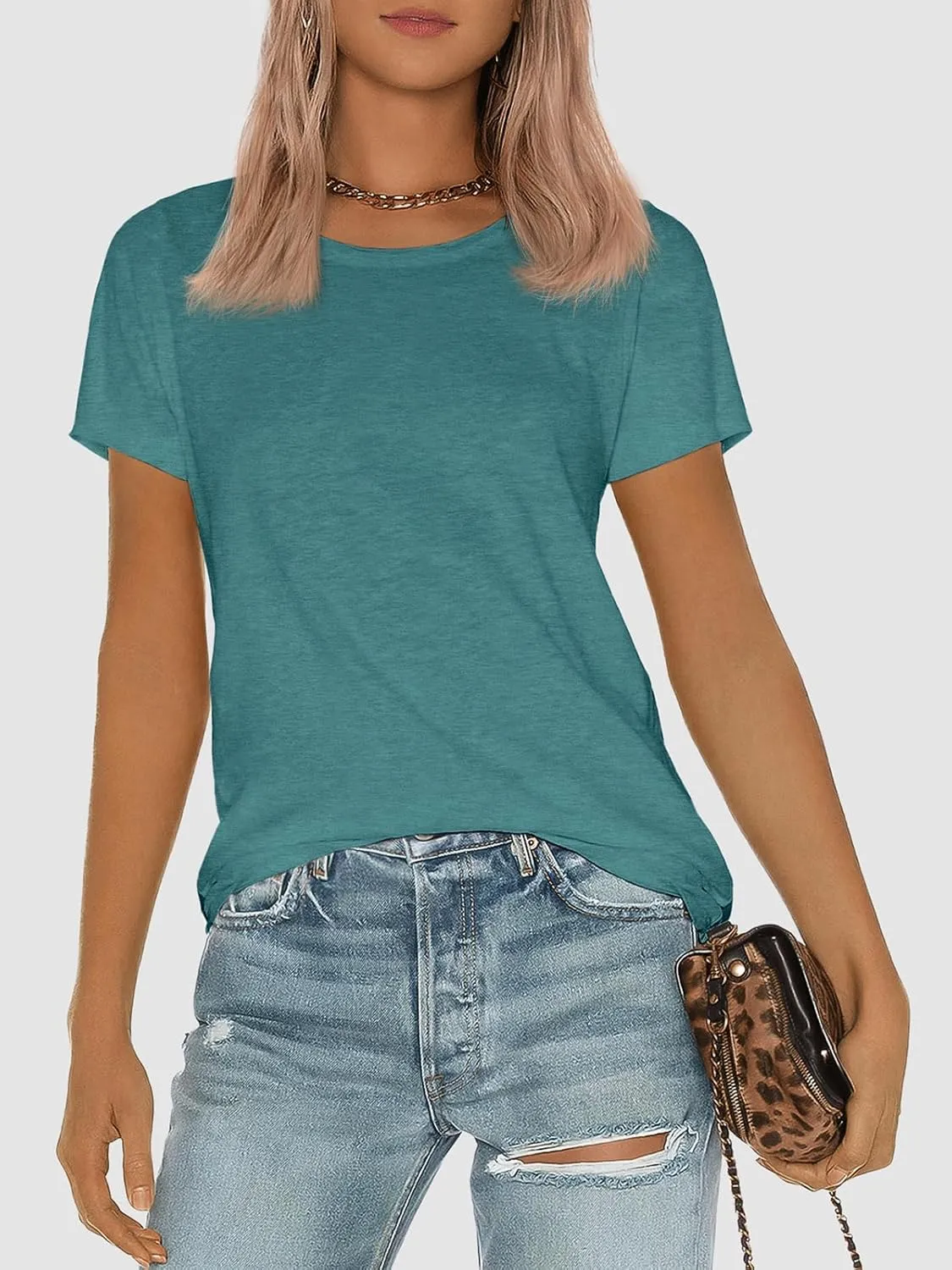 ATHMILE Womens T Shirt Summer Tops Short Sleeve Fashion Basic Casual Oversized Beach Vacation Clothes 2025 Trendy