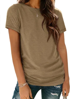 ATHMILE Womens T Shirt Summer Tops Short Sleeve Fashion Basic Casual Oversized Beach Vacation Clothes 2025 Trendy