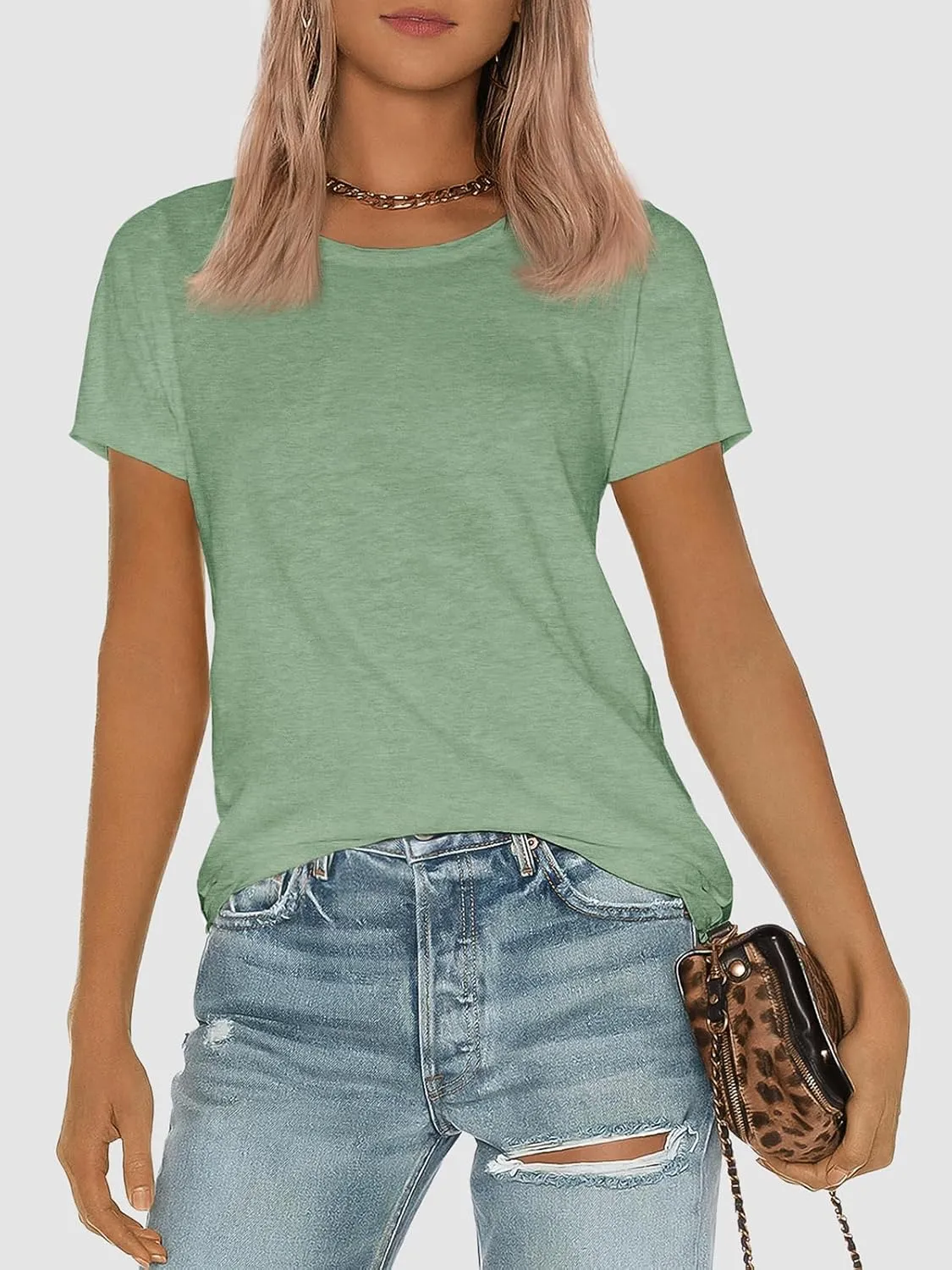 ATHMILE Womens T Shirt Summer Tops Short Sleeve Fashion Basic Casual Oversized Beach Vacation Clothes 2025 Trendy