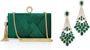 BABEYOND Clutch Purses for Women - Evening Bag Tassel Pendant Clutch for Bride Party Prom Wedding 1920s Flapper Art Deco Gatsby Earrings Accessories Vintage Wedding Dangle Pearl Earrings