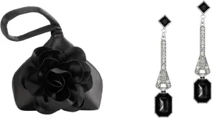 BABEYOND Clutch Purses for Women Evening Bags Flower Satin Handbag Classy Wristlet Purse for Party Daily Wedding 1920s Flapper Earrings 20s Great Gatsby Earrings Vintage 20s Flapper Accessories