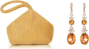 BABEYOND Women's Beaded Clutch Evening Bags Vintage Elegant Triangle Purse for 1920s Party Prom Wedding 1920s Flapper Art Deco Gatsby Earrings 20s Flapper Gatsby Accessories