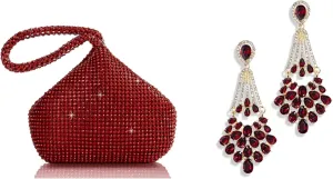 BABEYOND Women's Rhinestone Clutch Evening Bags Sparkly Glitter Triangle Purse for 1920s Party Prom Wedding Flapper Art Deco Gatsby Earrings 20s Flapper Gatsby Accessories
