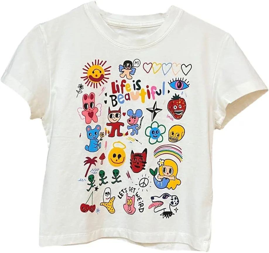 Baby Tees Women Graphic Tops Y2K Grunge Clothes