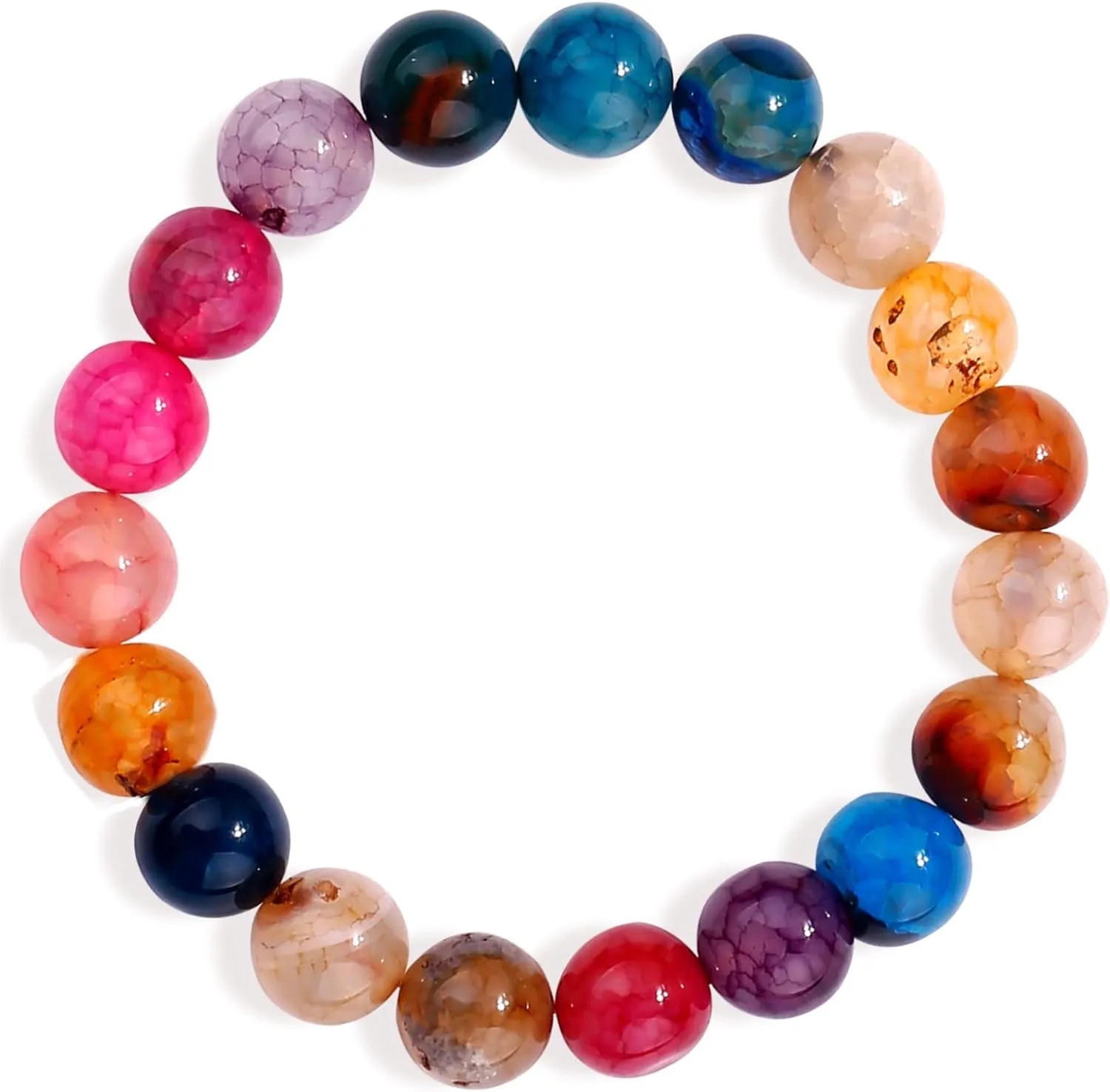 Beaded Bracelets for Women Chakra Bracelets 10 mm Crystals and Healing Stones Stress Relief Gifts Inspirational Bracelets Fit Wrist 6-7"
