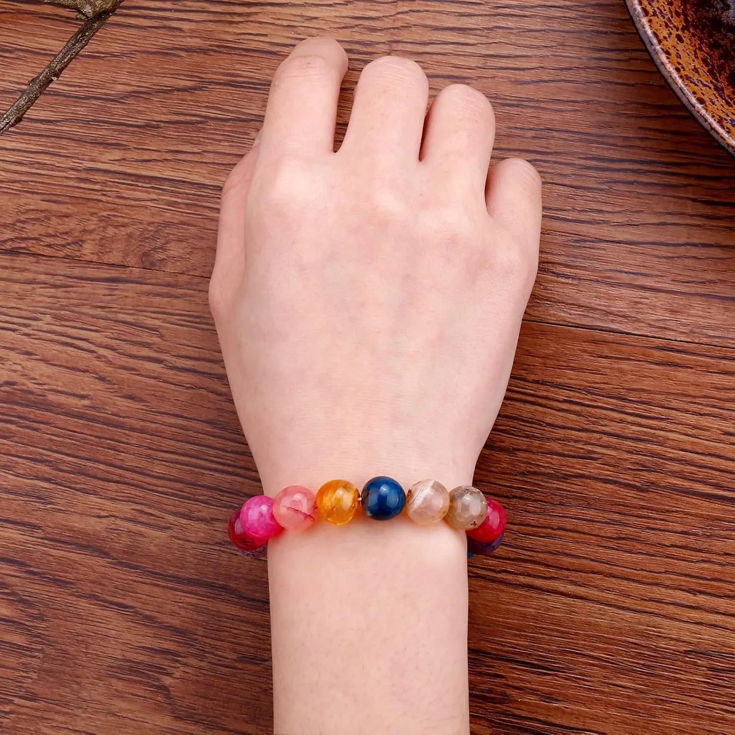 Beaded Bracelets for Women Chakra Bracelets 10 mm Crystals and Healing Stones Stress Relief Gifts Inspirational Bracelets Fit Wrist 6-7"