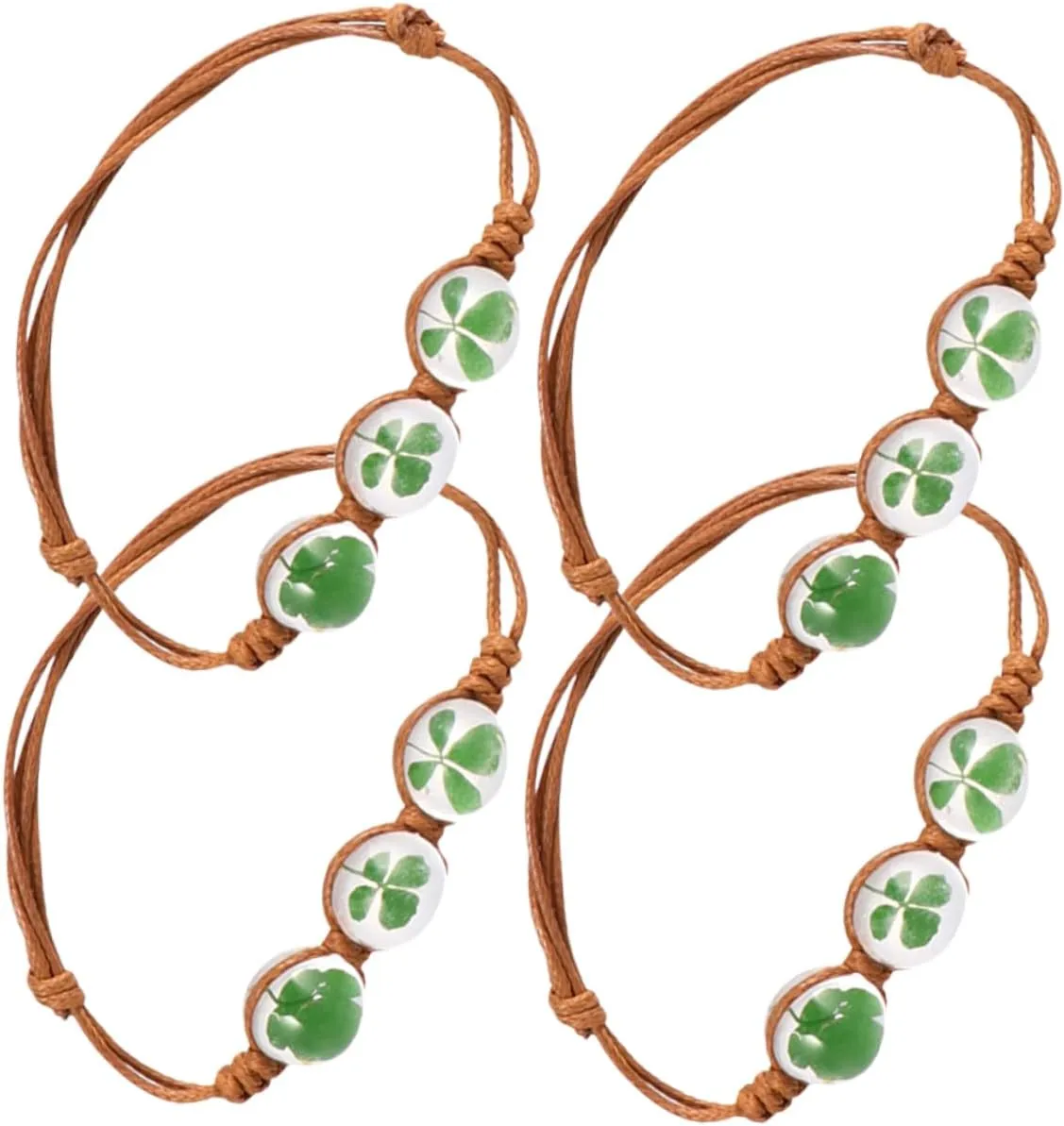 Beaded Rope Bracelet for Women 4pcs Crystal Charm Bracelets Casual and Formal Long Lasting