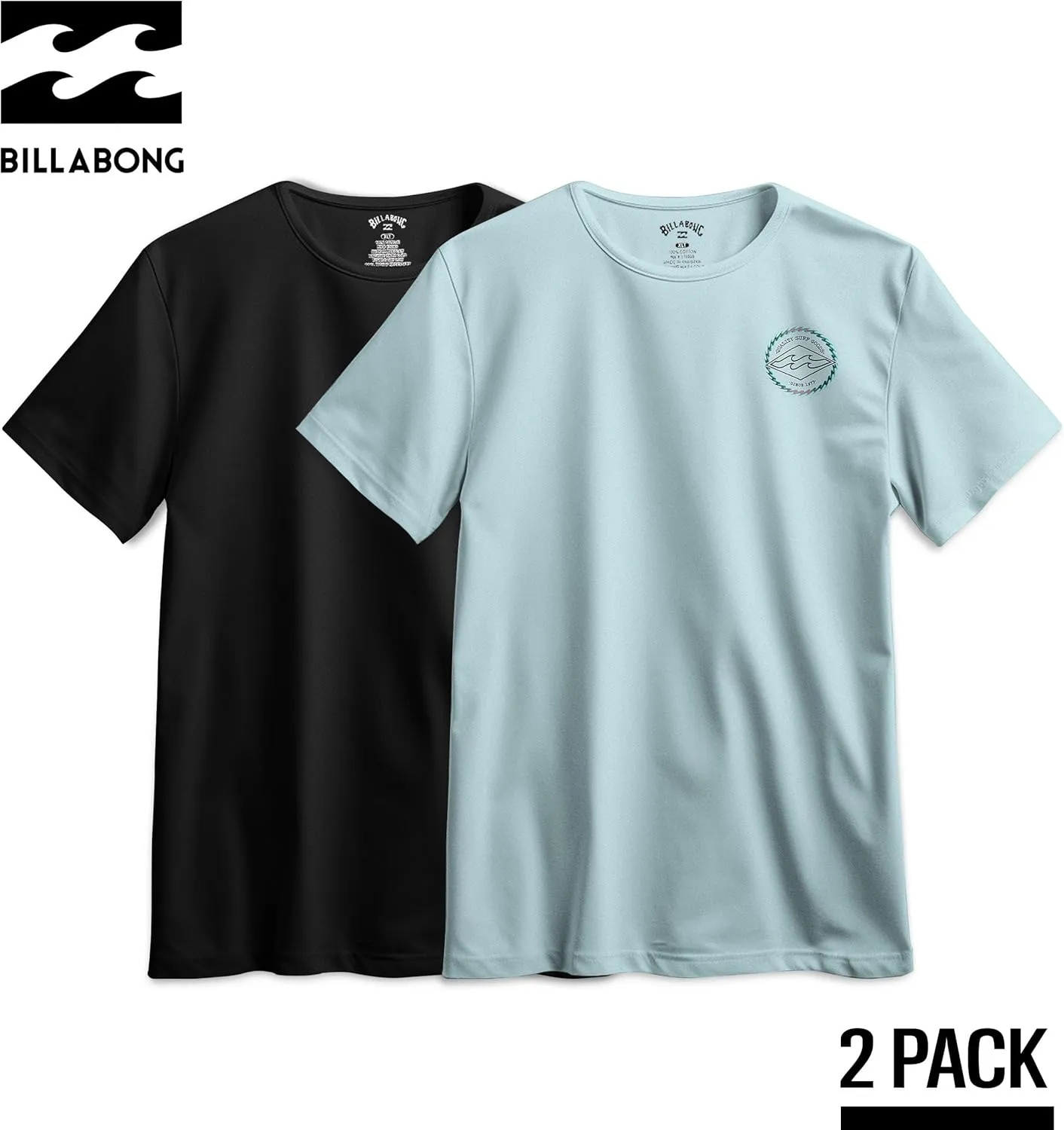 Billabong Big and Tall T-Shirts for Men  2 Pack Cotton Mens Beach Summer Tees