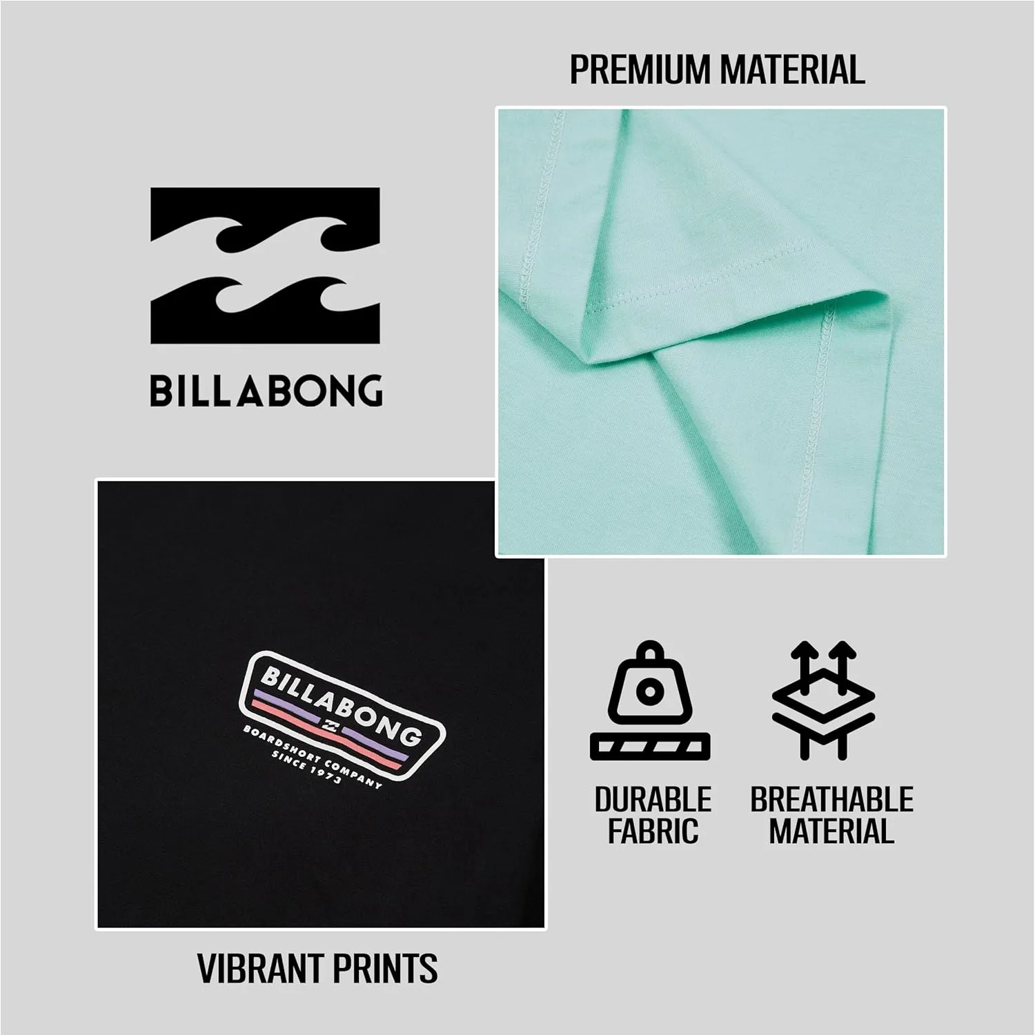 Billabong Big and Tall T-Shirts for Men  2 Pack Cotton Mens Beach Summer Tees
