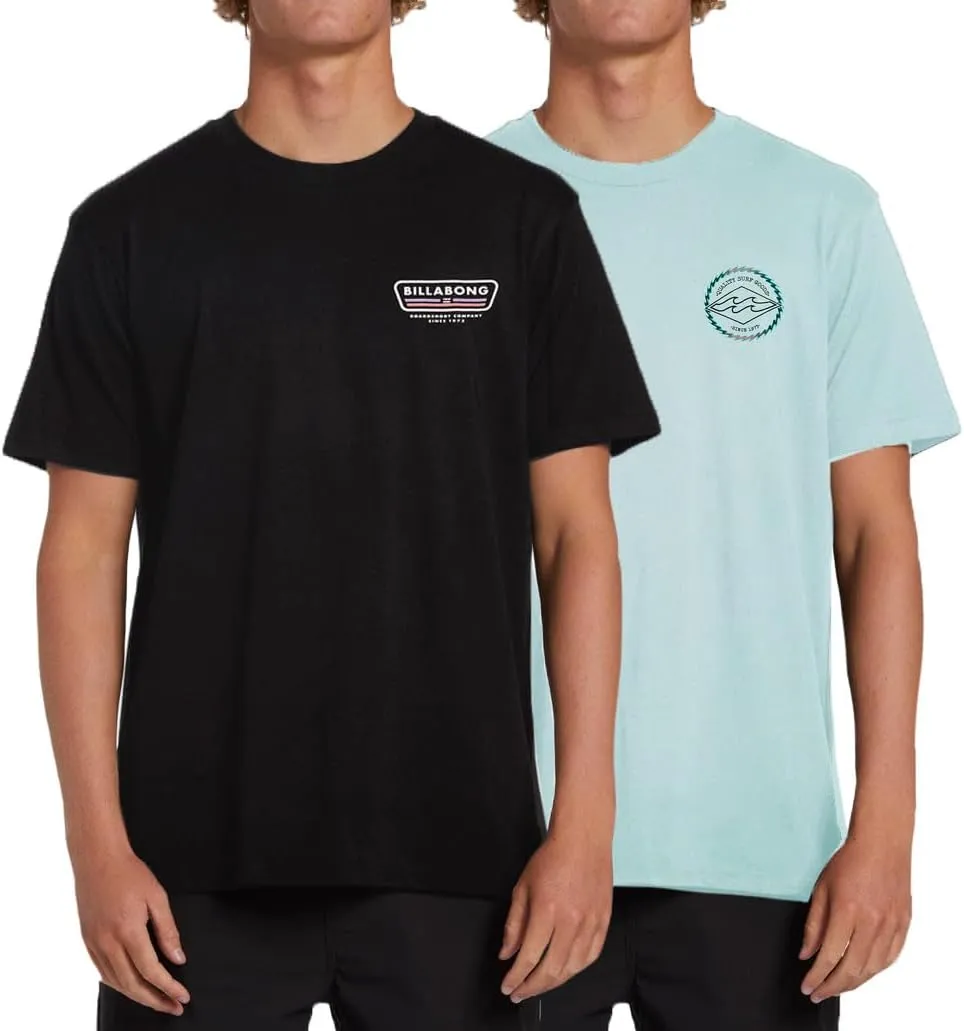 Billabong Big and Tall T-Shirts for Men  2 Pack Cotton Mens Beach Summer Tees