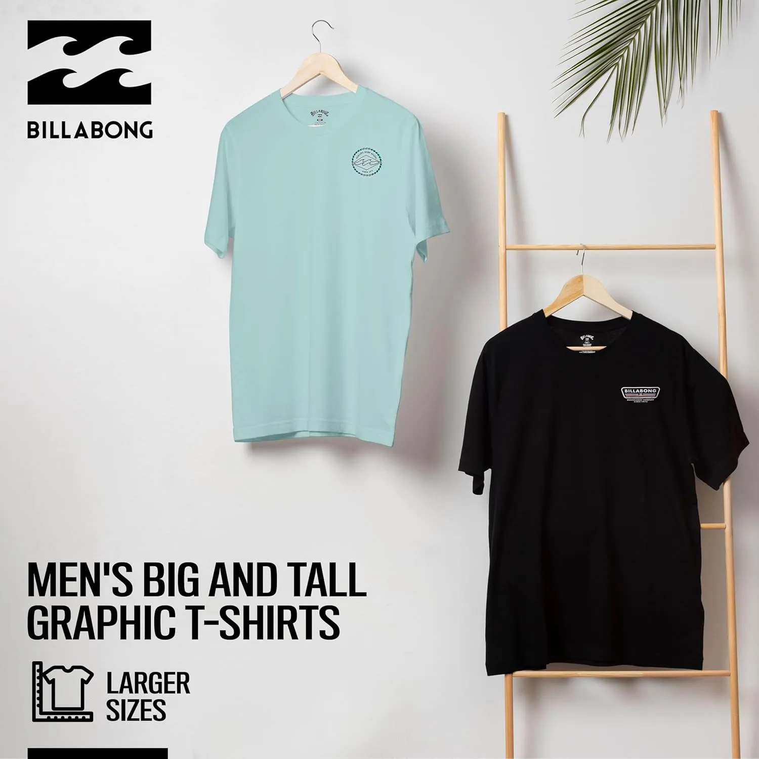 Billabong Big and Tall T-Shirts for Men  2 Pack Cotton Mens Beach Summer Tees