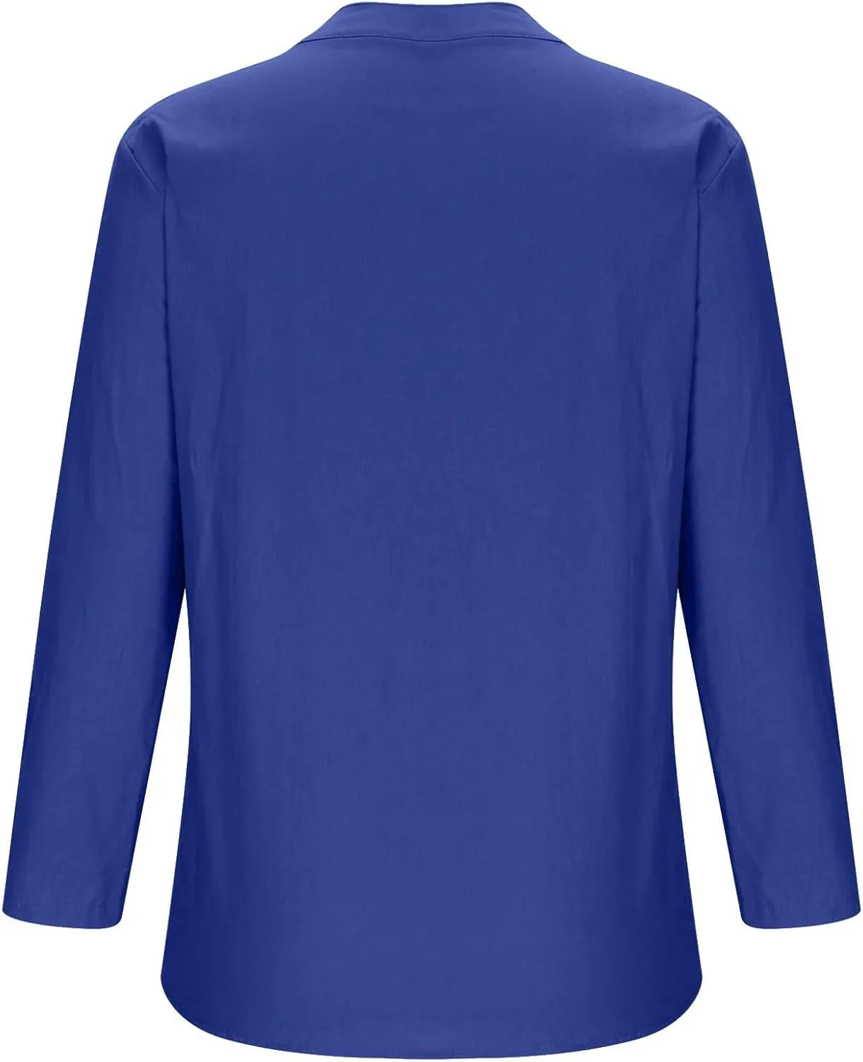 Binmer Women Linen Button Down Shirt Oversized Long Sleeve Blouse Ladies Summer Casual V Neck Beach Top.Plus Size S-5X
