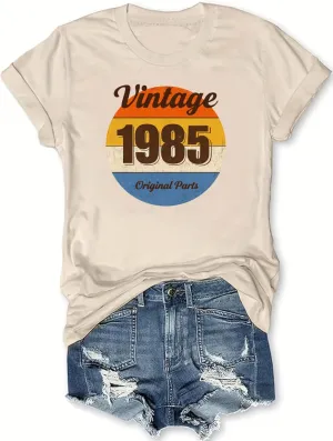 Birthday Party Gifts T Shirts for Women and Men Vintage 1985 Original Parts Funny Tee Graphic