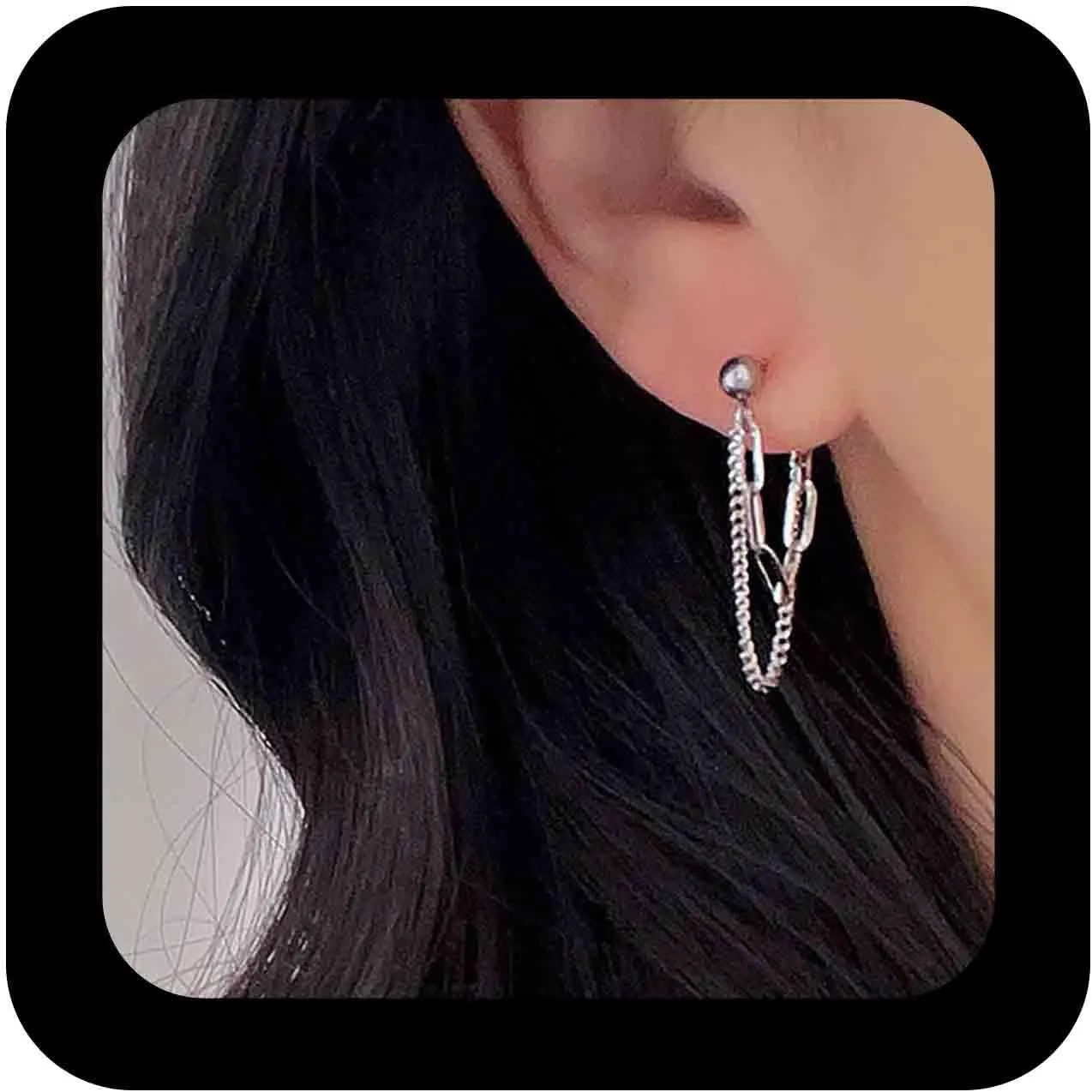 Bohemian Tassel Chain Dangle Earrings Gold Paper Clip Chain Jacket Earrings Minimalist Paperclip Chain Drop Earrings Long Curb Link Chain Tassel Earrings Jewelry for Women