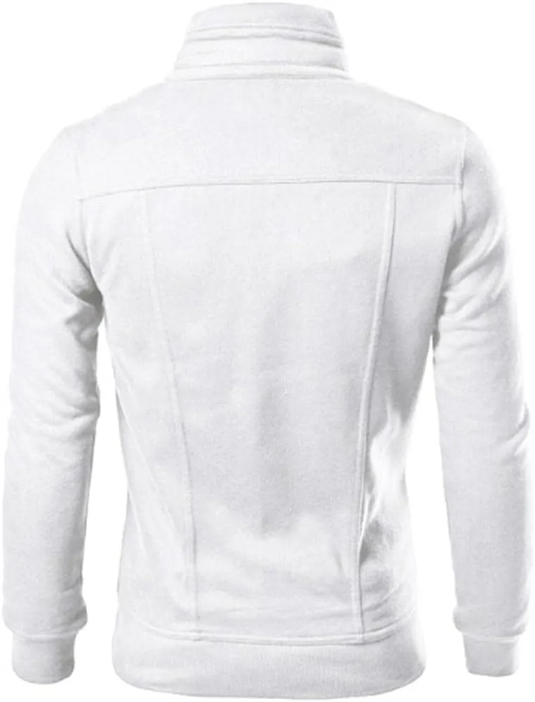 Burband Mens Cotton Slim Designed Lapel Cardigan Lightweight Zip Up Front Military Jackets Windbreakers with Multi Pockets