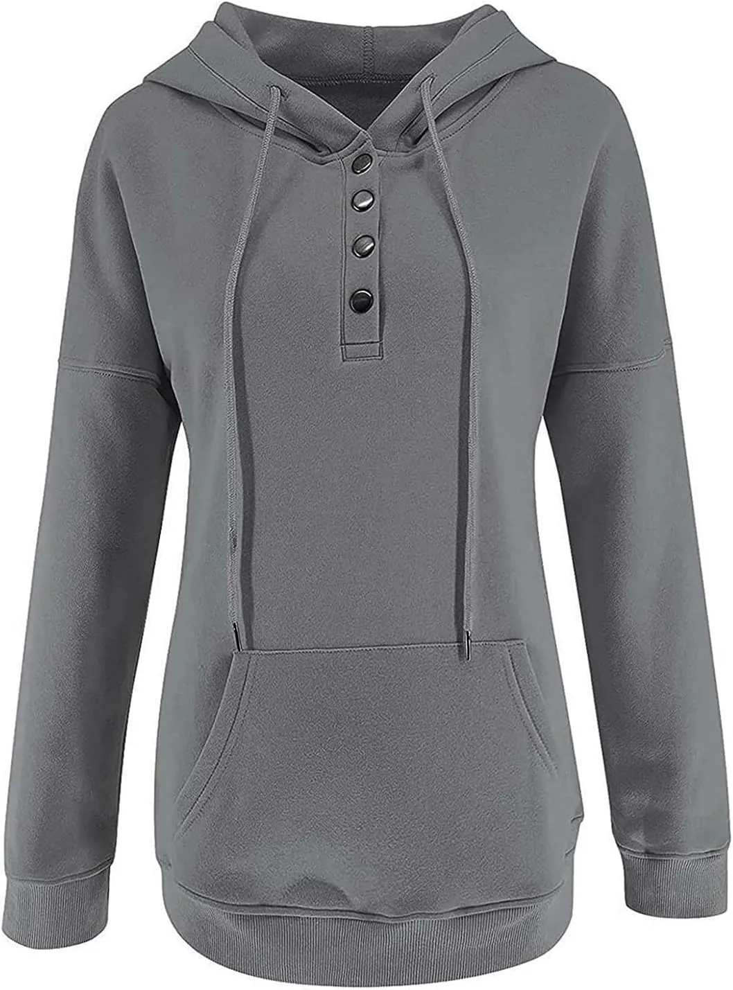 Button Hoodie Tops Dressy Casual Hoodies for Women Long Sleeve Pockets Sweatshirts Fashion 2025 Fall Clothes