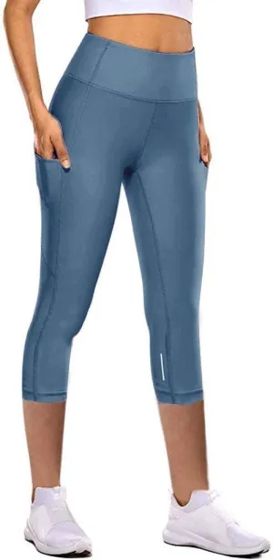 Capri Leggings for Women High Waist Capri Pants Workout Biker Slimming Athletic Gym Yoga Pants Casual Stretch Knee