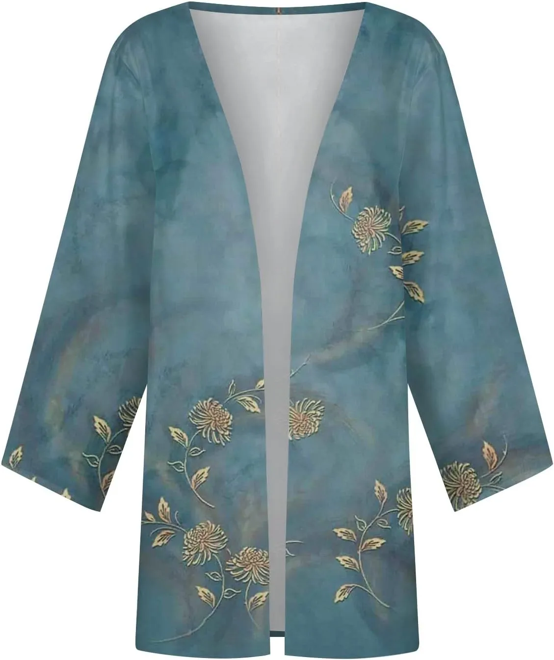 Cardigan Sweaters for Women Long Sleeve Sweaters Fashion Floral Print Dusters Kimono Cardigan Thin Workout Jacket
