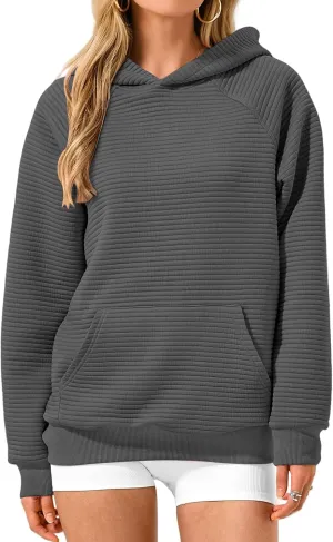 Casual Hoodies for Women Trendy Long Sleeve Sweatshirts Soild Color Oversized Hoodie Fall Pullover
