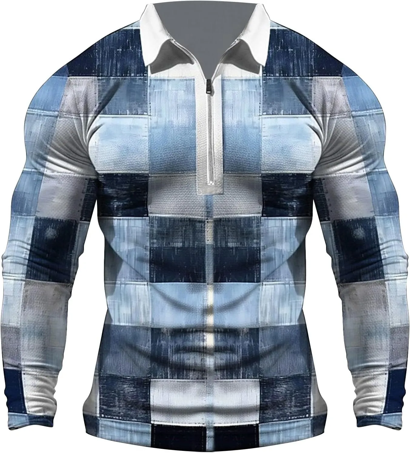 Casual Shirts for Men Long Sleeve Print Full Print Long Sleeved Button Up T Shirt Men's Long Sleeve Tee Shirts 34x34
