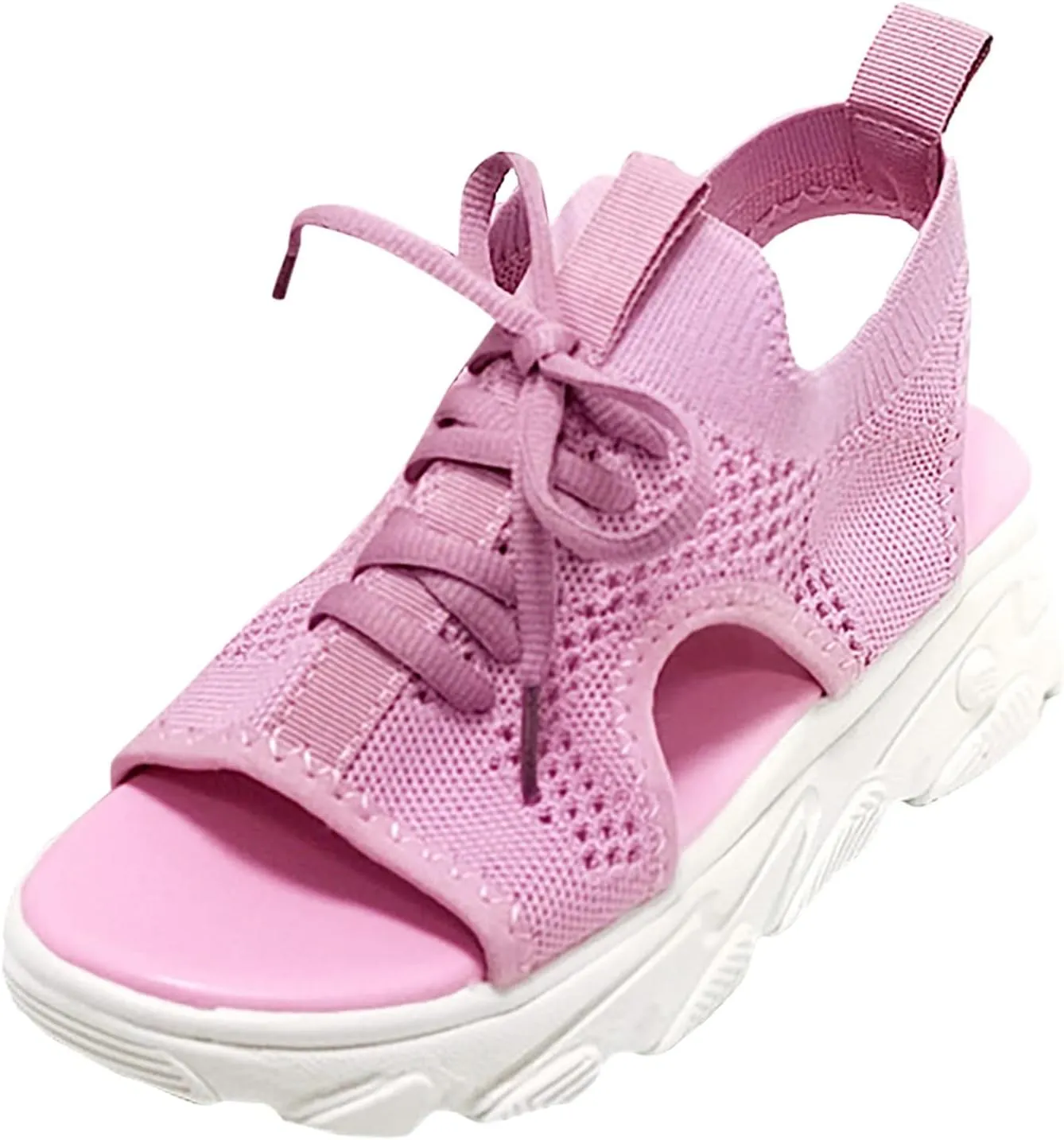 Cathalem sandals women dressy summer Orthopedic Sandals for Women Mesh Thick Soled Lace Up Sandals Platform Ankle Strap Comfortable Outdoor Shoes