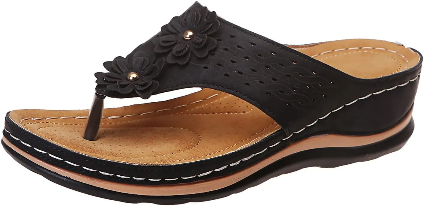 Cathalem Summer Sandals for Women 2024 Women's Orthotic Sandals Arch Support Sandals Comfy Wedge Walking Slippers