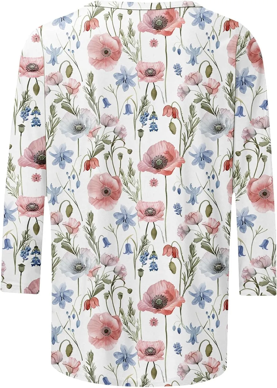 Ceboyel Womens 3/4 Sleeve Summer Shirts 2024 Trendy Elbow Length Tops Floral Boho Blouses T Shirts Dressy Causal Clothes