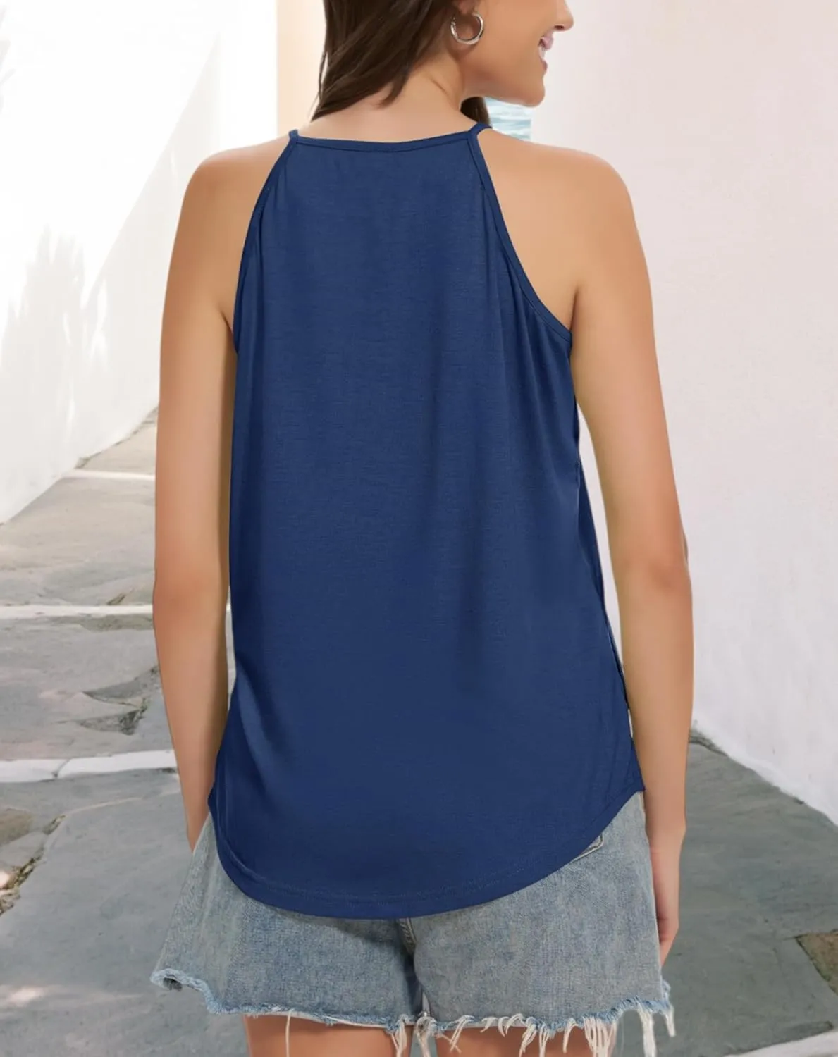 CHICGAL Womens Tank Tops Summer Camisole Halter Tops Sleeveless Scoop Neck Tees Blouses