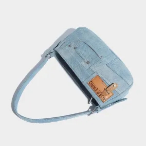 Classic Blue Denim Jeans Pants Purse Underarm Satchel Handbag For Women, New Ladies Fashion Shoulder Bags