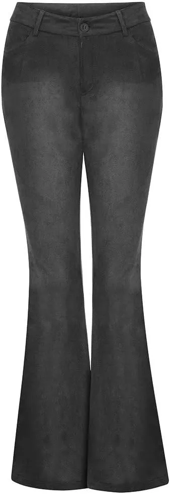 Comfy Yoga Pants High Waist Solid Flare Pants Stretchy Bell Bottom Trousers Plus Size