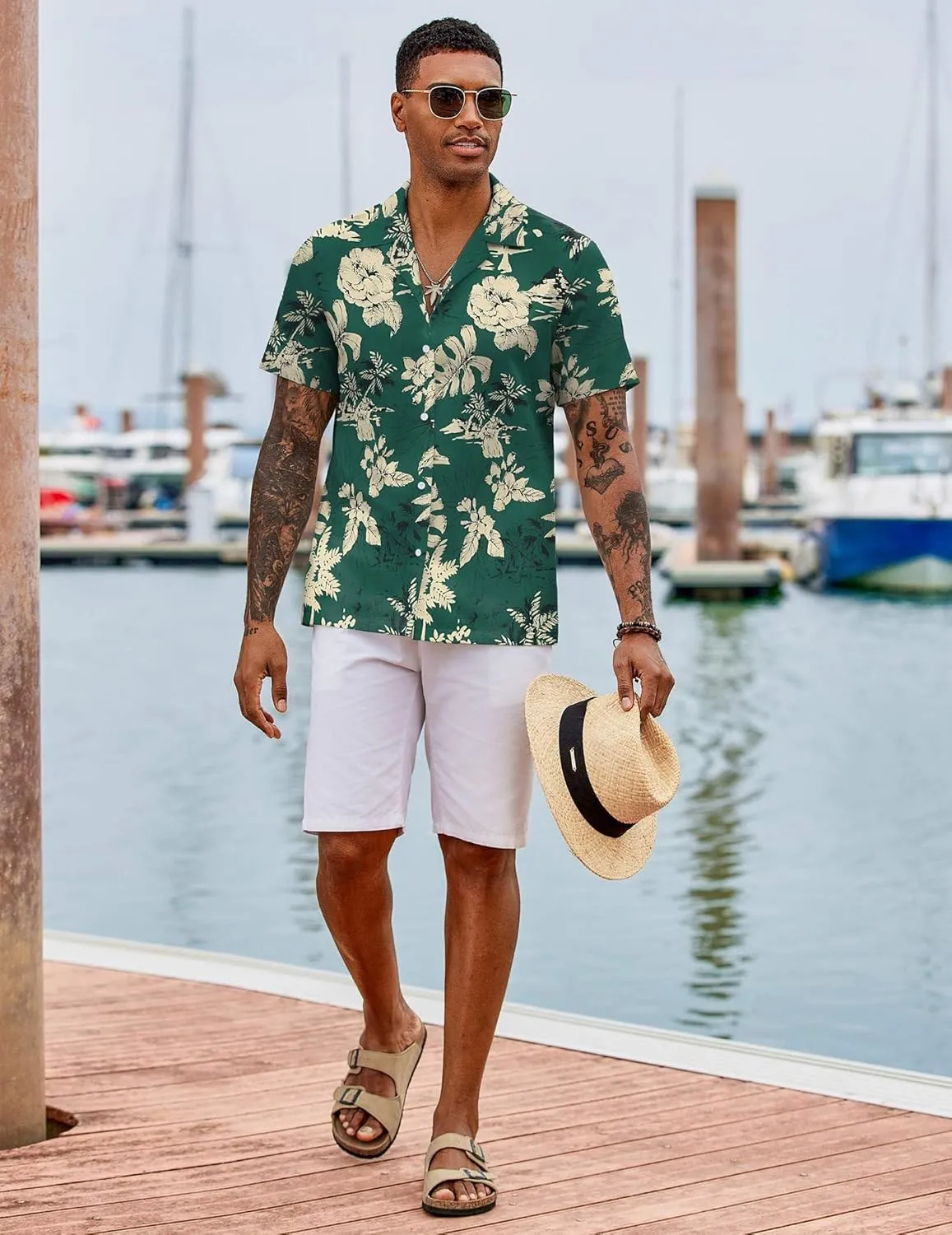 COOFANDY Hawaiian Shirts for Men Short Sleeve Casual Button Down Shirt Tropical Summer Beach Shirt