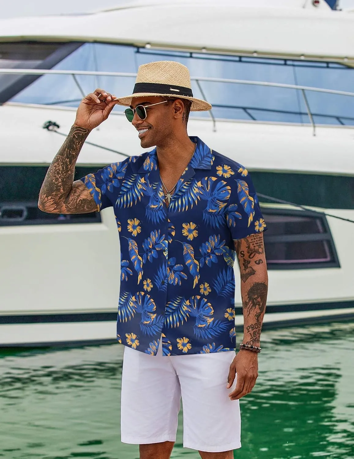 COOFANDY Hawaiian Shirts for Men Short Sleeve Casual Button Down Shirt Tropical Summer Beach Shirt