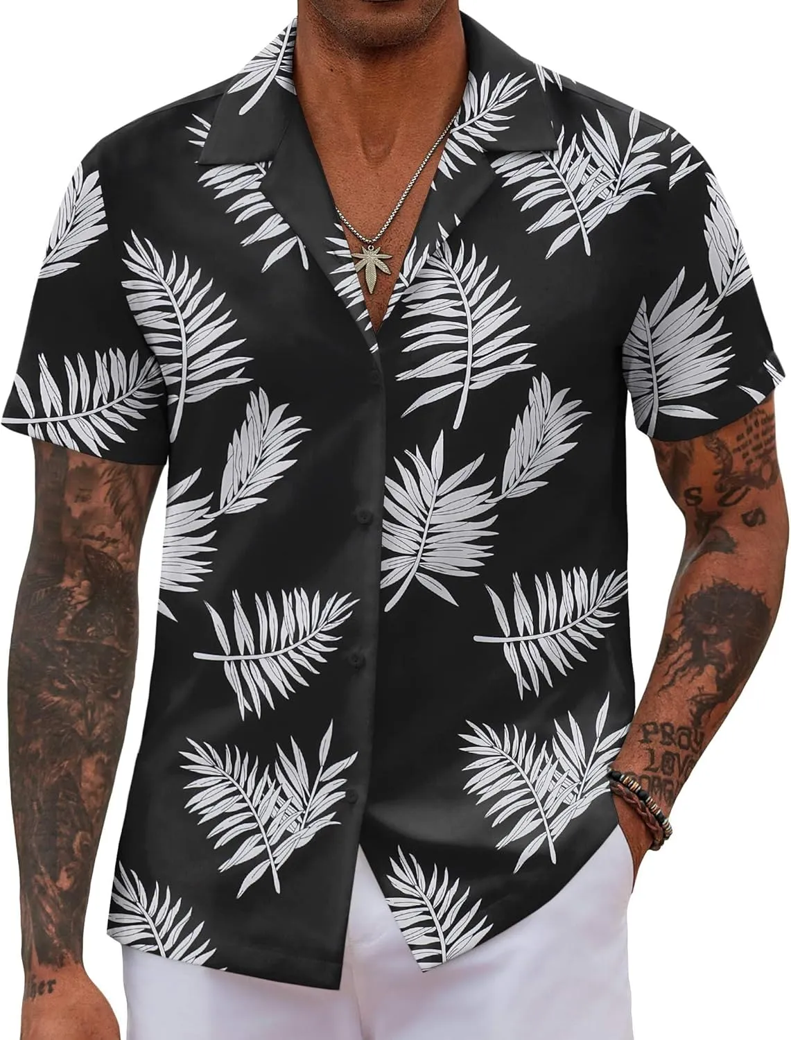 COOFANDY Hawaiian Shirts for Men Short Sleeve Casual Button Down Shirt Tropical Summer Beach Shirt