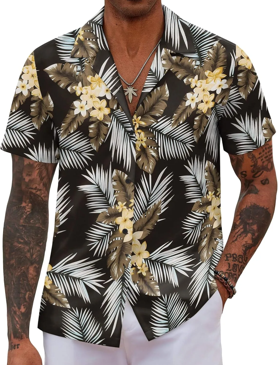 COOFANDY Hawaiian Shirts for Men Short Sleeve Casual Button Down Shirt Tropical Summer Beach Shirt