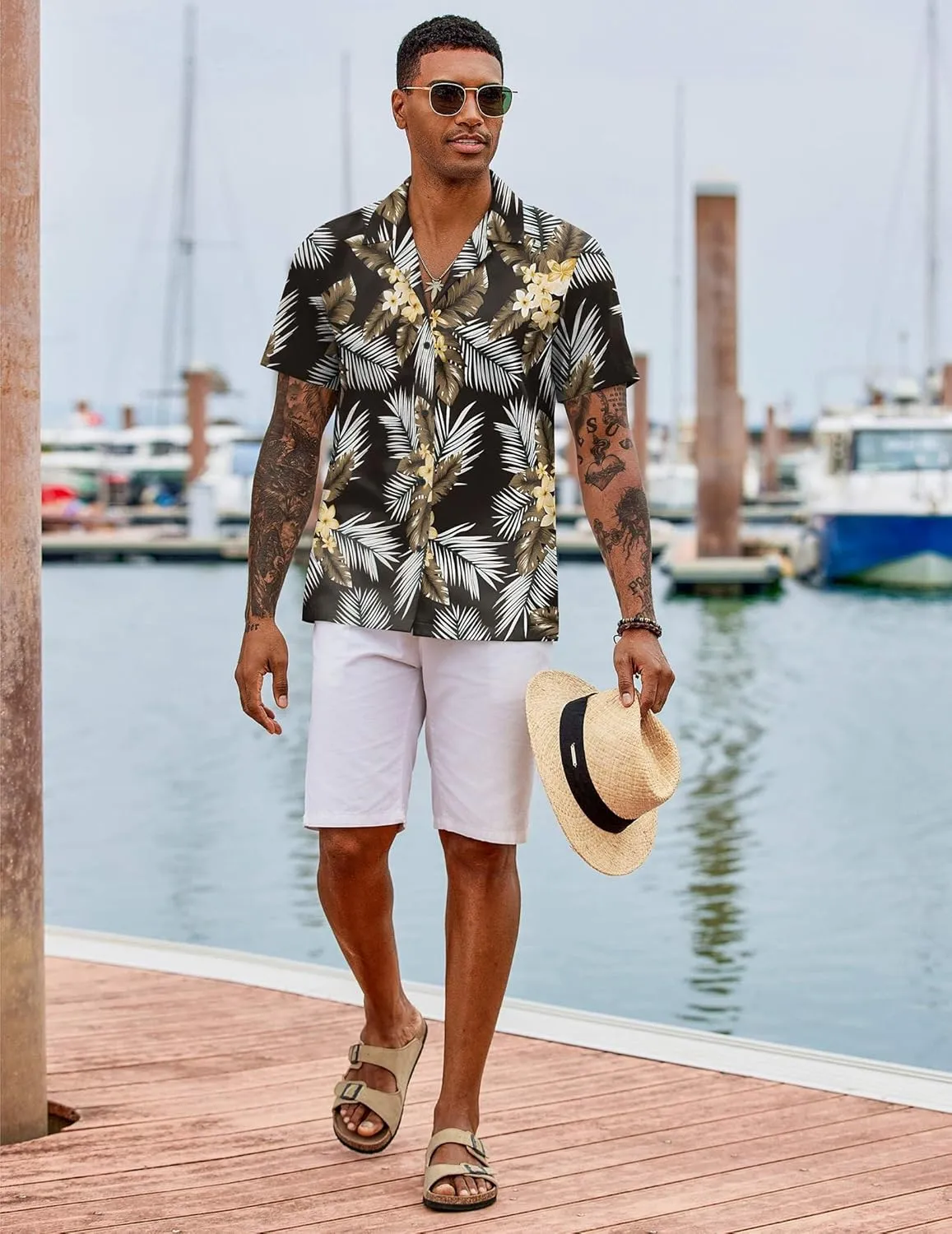 COOFANDY Hawaiian Shirts for Men Short Sleeve Casual Button Down Shirt Tropical Summer Beach Shirt