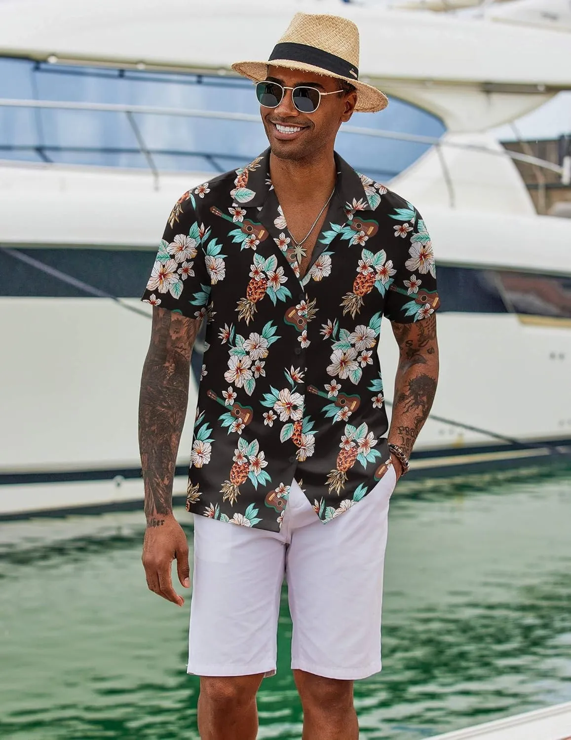 COOFANDY Hawaiian Shirts for Men Short Sleeve Casual Button Down Shirt Tropical Summer Beach Shirt