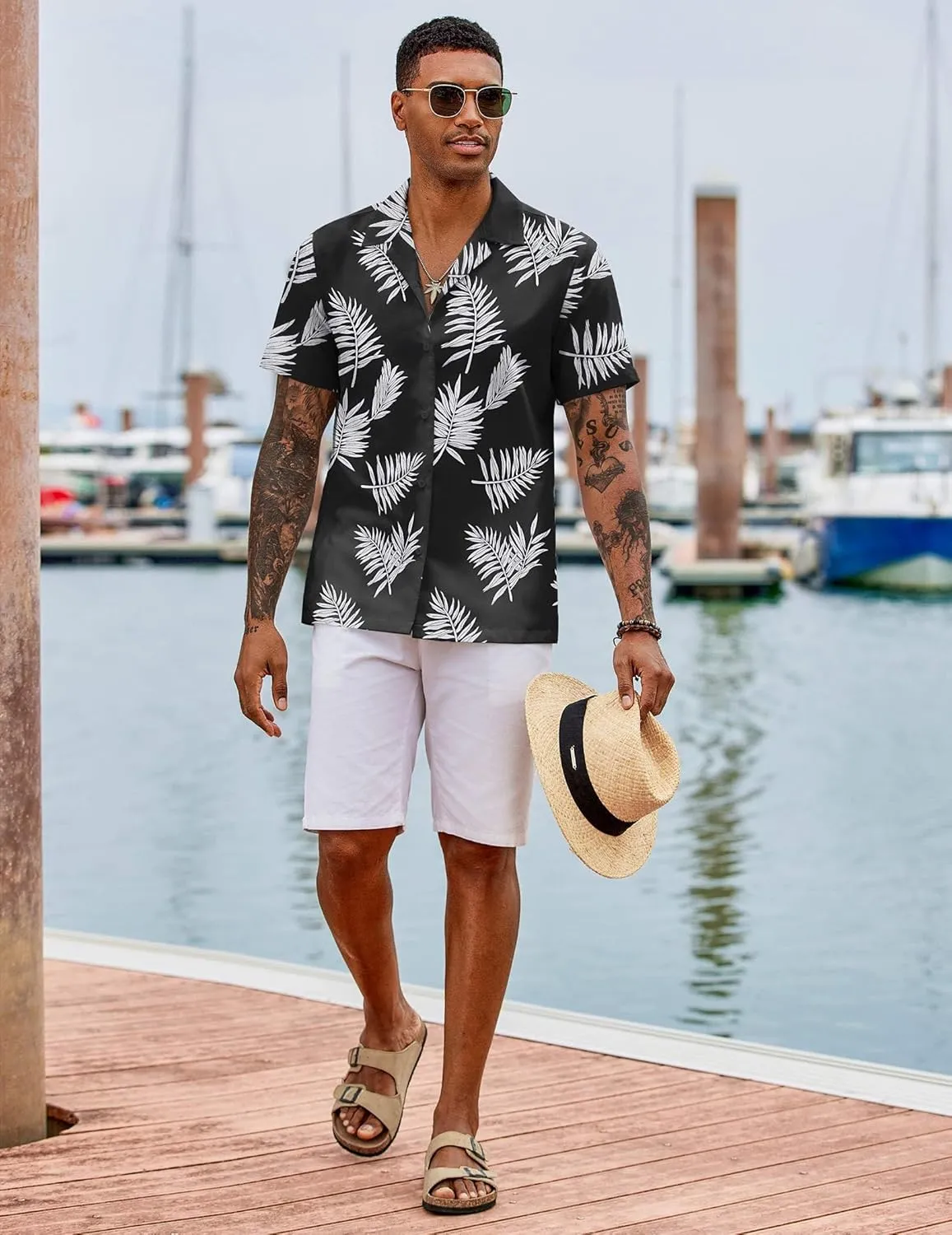 COOFANDY Hawaiian Shirts for Men Short Sleeve Casual Button Down Shirt Tropical Summer Beach Shirt
