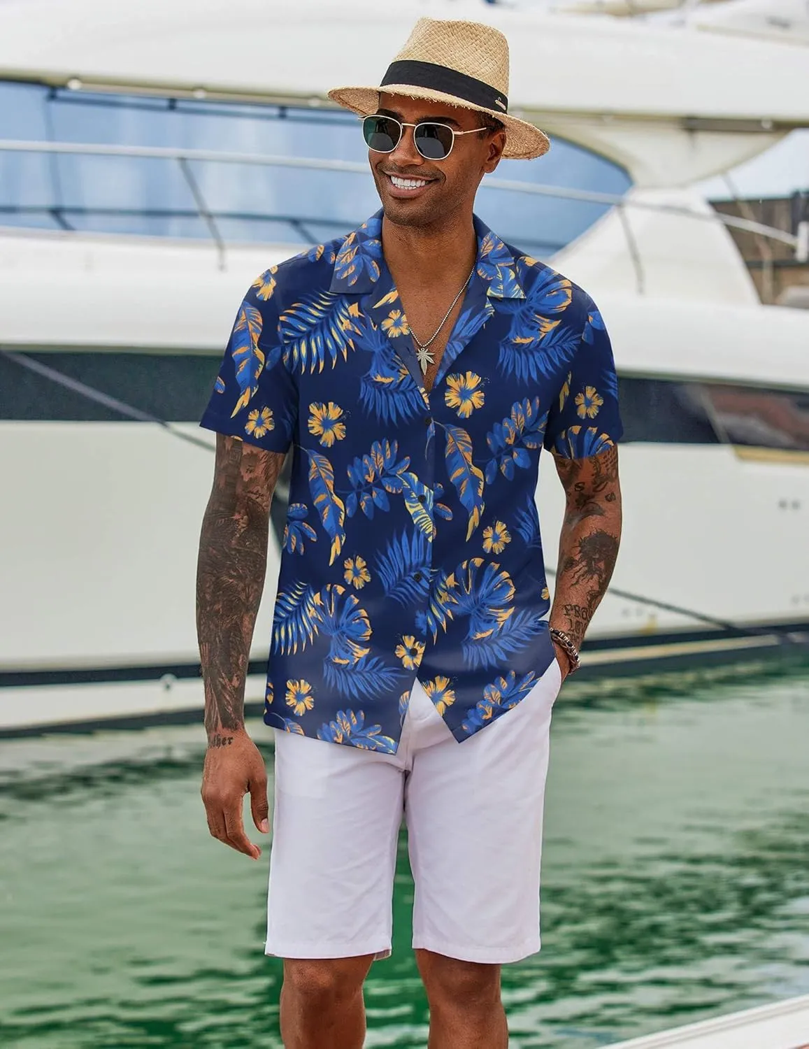 COOFANDY Hawaiian Shirts for Men Short Sleeve Casual Button Down Shirt Tropical Summer Beach Shirt