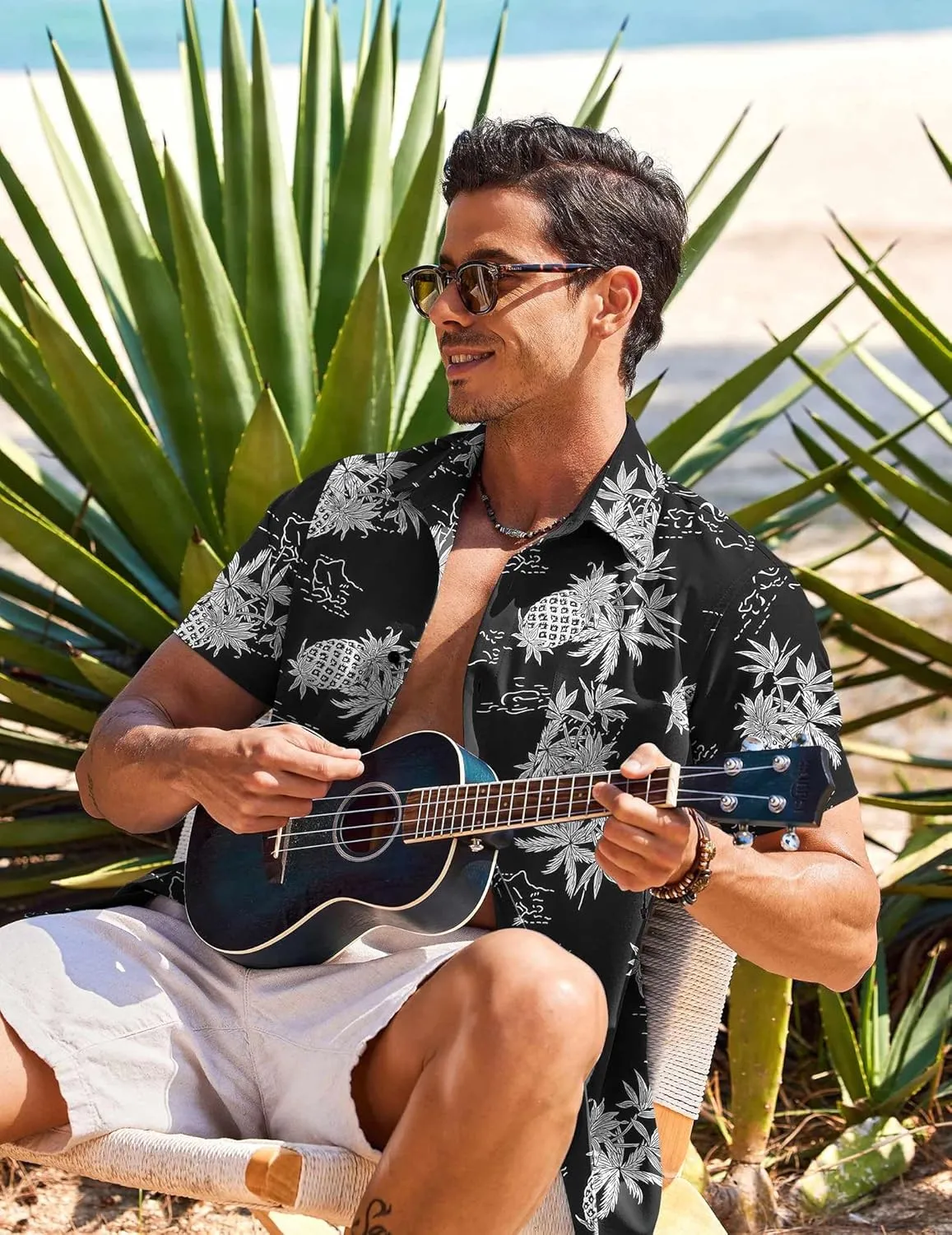 COOFANDY Men's Hawaiian Shirt Short Sleeve Casual Button Down Tropical Summer Beach Aloha Shirts