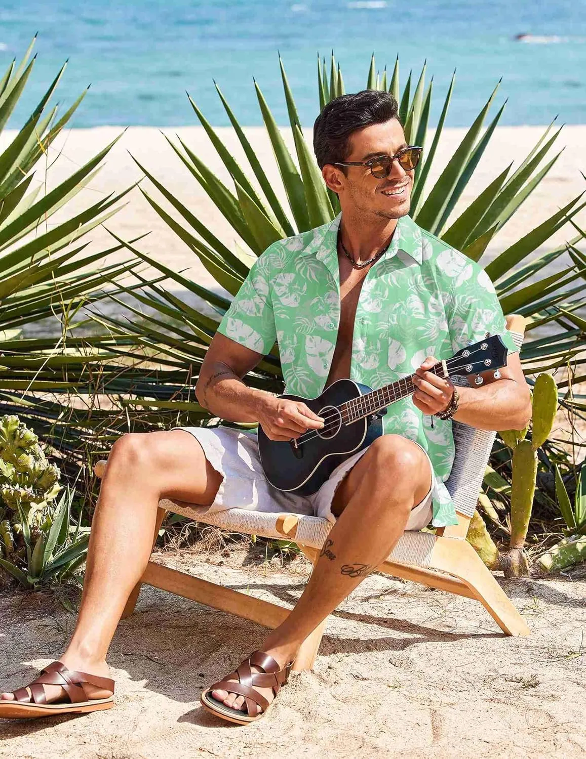 COOFANDY Men's Hawaiian Shirt Short Sleeve Casual Button Down Tropical Summer Beach Aloha Shirts